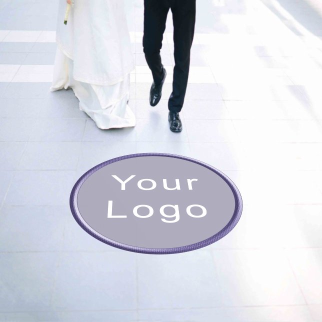 Custom Logo with Big Gold Purple Circle Floor Decals (Wedding)