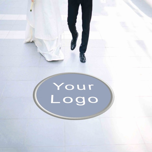 Custom Logo with Big Silver Circle  Floor Decals (Wedding)