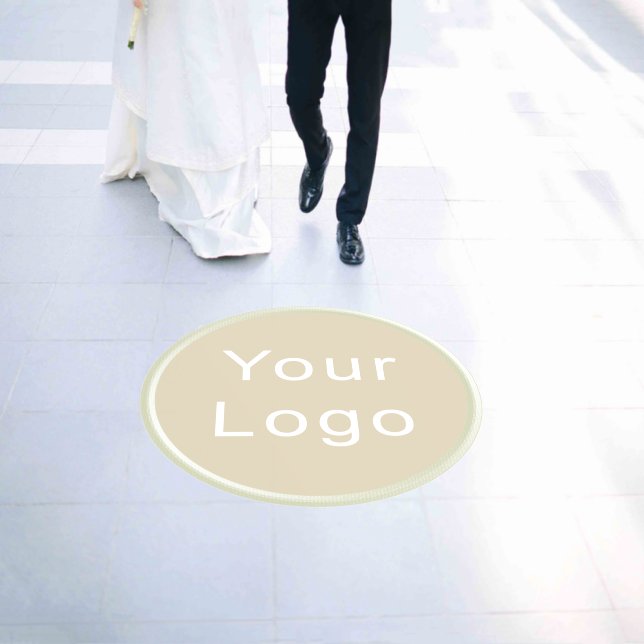 Custom Logo with Big White Cream Circle Floor Decals (Wedding)
