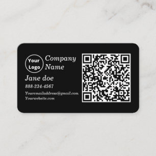 Custom logo with QR code and social media icons Bu Business Card