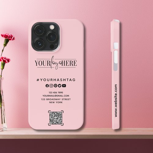 Custom Logo With Social Media Icons Business iPhone 13 Pro Case