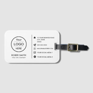 Custom logo with social media icons luggage tag