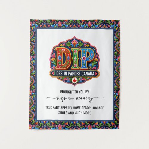 Custom logo with your name Business Photo Booth Tapestry