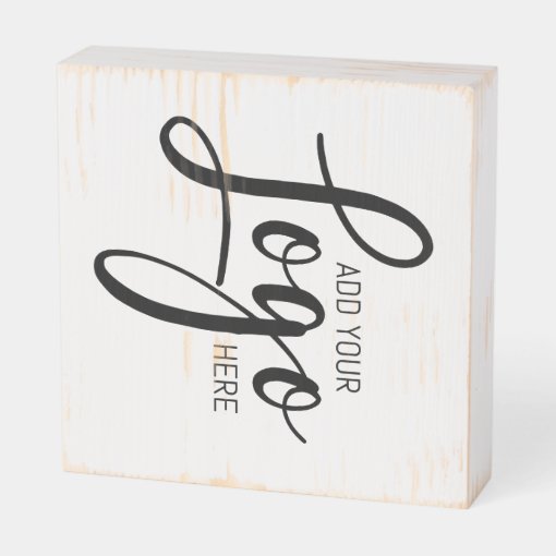Custom logo wood business wooden box sign | Zazzle