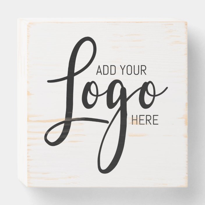 Custom logo wood business wooden box sign Zazzle