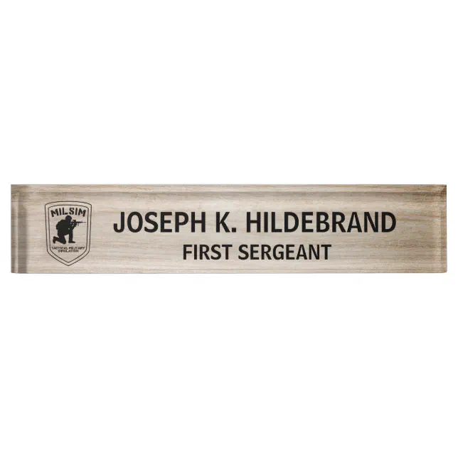 Custom Logo Wooden Military Desk Name Plate Zazzle