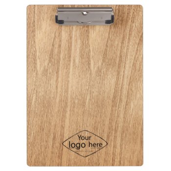 Custom Logo Wooden Texture Clipboard by TheSillyHippy at Zazzle