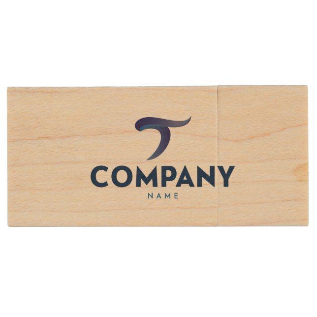 Custom logo wooden USB drive (Front)