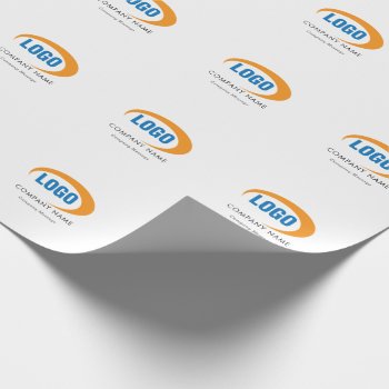 Custom Logo Wrapping Paper by businessessentials at Zazzle