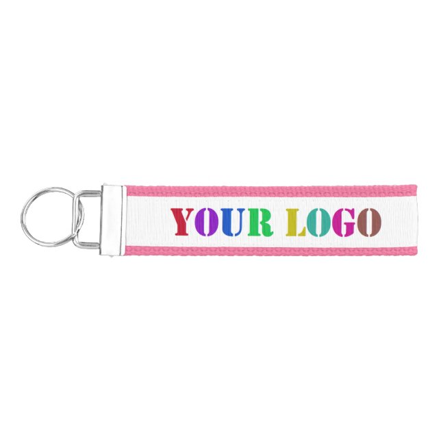 Custom Logo Wrist Keychain Promotional Business (Keys on Left)