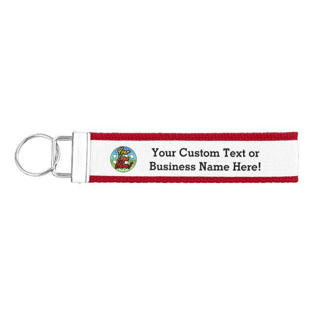 Custom Logo Wristlet, No Minimum Quantity Wrist Keychain (Keys on Left)