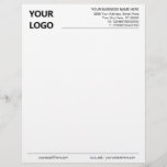 Custom Logo Your Business Address Office Letterhead<br><div class="desc">Custom Simple Black and White Business Office Letterhead with Logo - Add Your Logo - Image / Business Name - Company / Address - Contact Information - Resize and move or remove and add elements / image / text with customization tool. Enjoy - Be Happy :)</div>