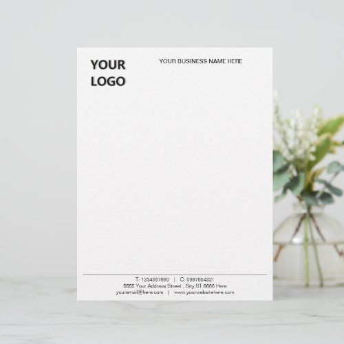 Custom Logo Your Business Name Personalized Office Letterhead