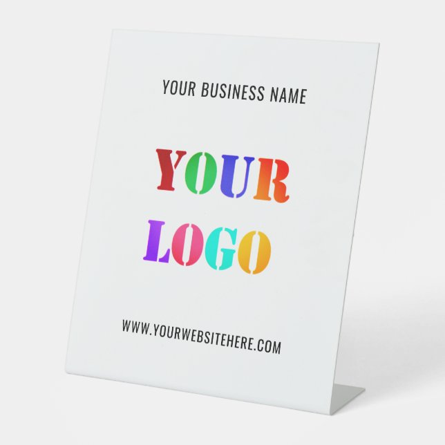 Custom Logo Your Business Office Personalized  Pedestal Sign (Front)