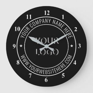 Custom Logo Your Business Office Stamp Personalize Large Clock