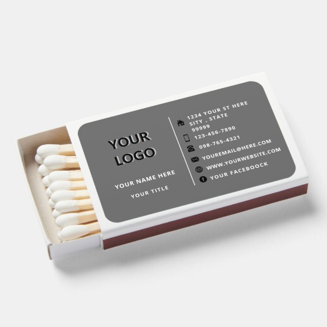 Custom Logo Your Business Promotional Matchboxes (Front Open)