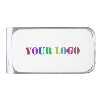 Custom Logo Your Business Promotional Personalized Silver Finish Money Clip by Migned at Zazzle