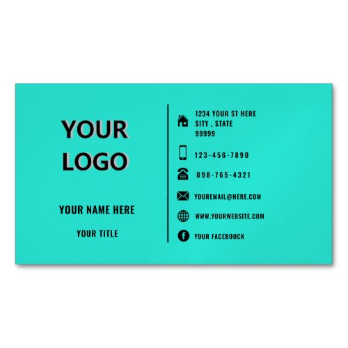 Custom Logo Your Colors Font Business Card Magnet