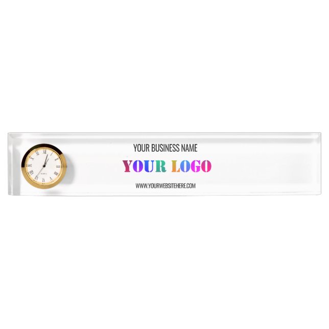 Custom Logo Your Name Website Promotional Business Desk Name Plate (Front)