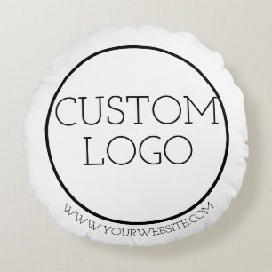 Custom Logo, Your Webiste Round Pillow