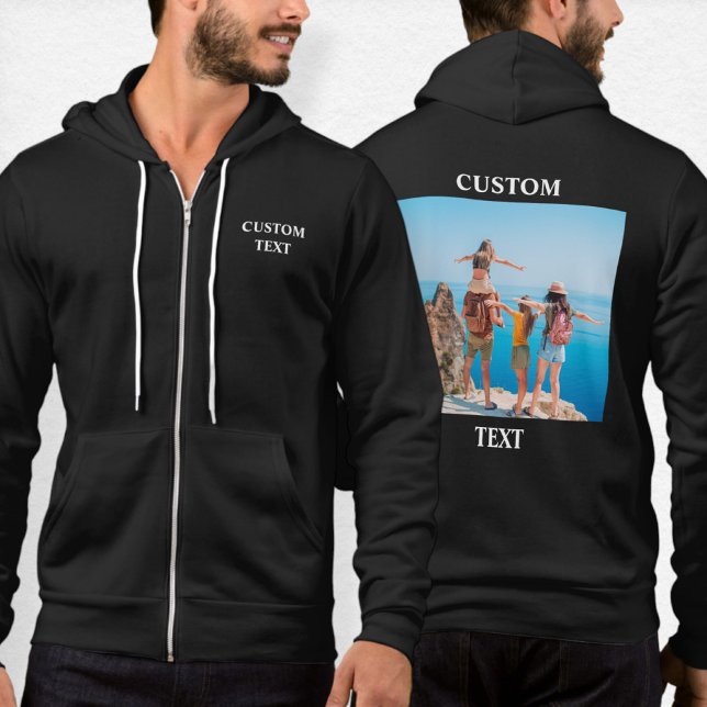 Custom Logo Zipped Hoodie, Your Own Text Photo Zip Hoodie (Creator Uploaded)