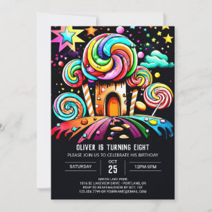 Custom Lollipop Wonderland Birthday Invitation