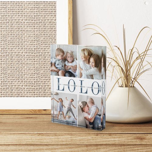 Custom Lolo Grandchildren Photo Block