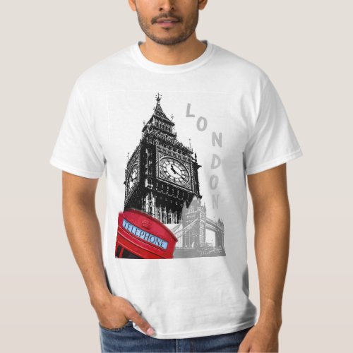 Custom London Big Ben Clock Tower Elegant T_Shirt