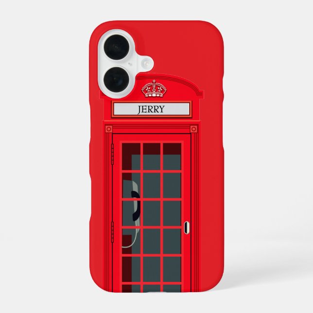 Custom London Red Phone Booth iPhone Case (Back)