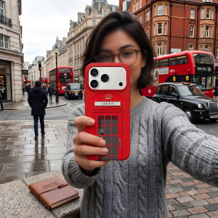 Custom London Red Phone Booth iPhone 17 Pro Max Case