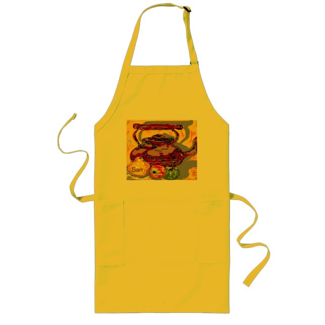Custom Long Apron Tea Kettle With Fruit (Front)