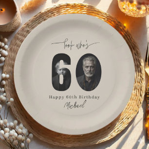 Custom Look Who’s 60 Birthday Photo Plate