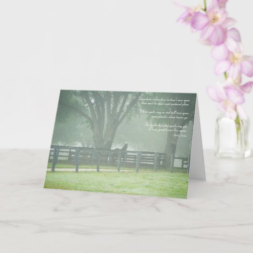 Custom Loss of Horse Sympathy Card With Horse Poem