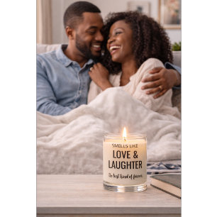 Custom “Love and Laughter” Wedding Candle Gift