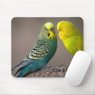 Custom Love and Love Text Parrots image Mousepad