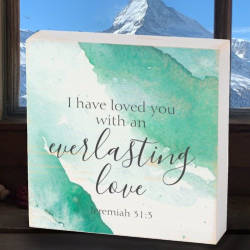 Custom Love Bible Verse Personalized Watercolor Wooden Box Sign