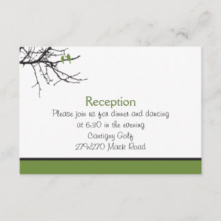 Custom Love Birds Reception Card