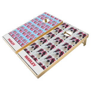 Custom Love Dog Lover Name Cornhole Set