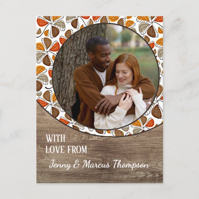 Custom Love For A Happy Thanksgiving Holiday Card (Front)