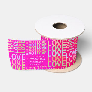 Custom "LOVE" for Wedding Anniversary and Couples Satin Ribbon