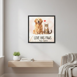 Custom Love Has Paws Canvas Print