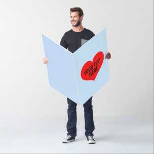 CUSTOM LOVE HEART BIG GIANT GREETING CARD