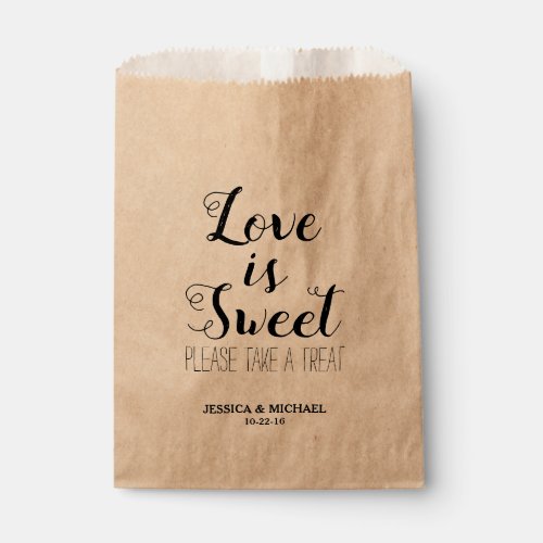 Custom Love is sweet wedding candy buffet favor Favor Bag