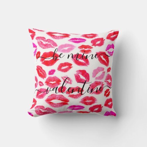 Custom LOVE KISSES XOXO Be Mine Valentine Gift Throw Pillow