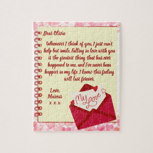 Custom Love Letter Valentines Jigsaw Puzzle