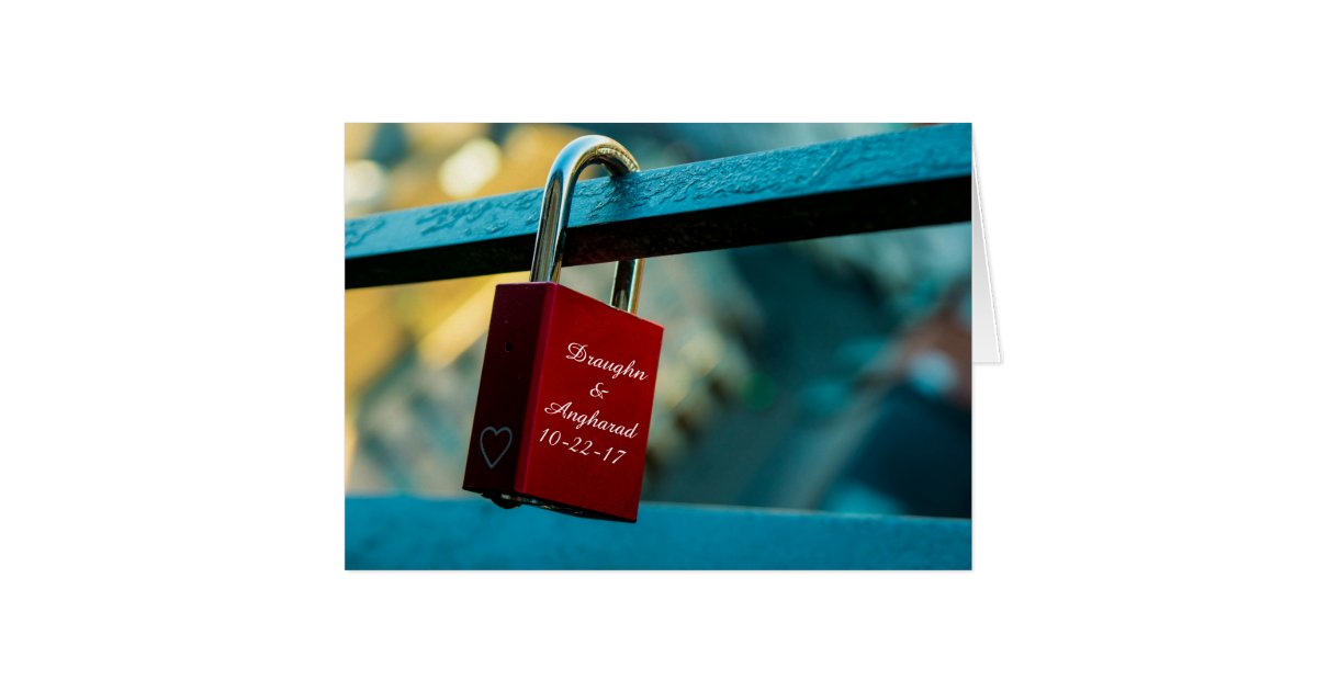 Custom "Love Lock" Padlock Relationship Card Zazzle