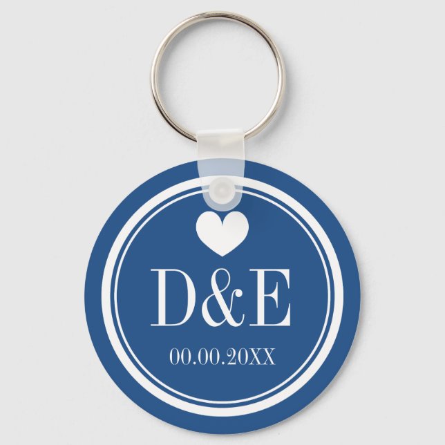 Custom love monogram wedding party favor keychains (Front)