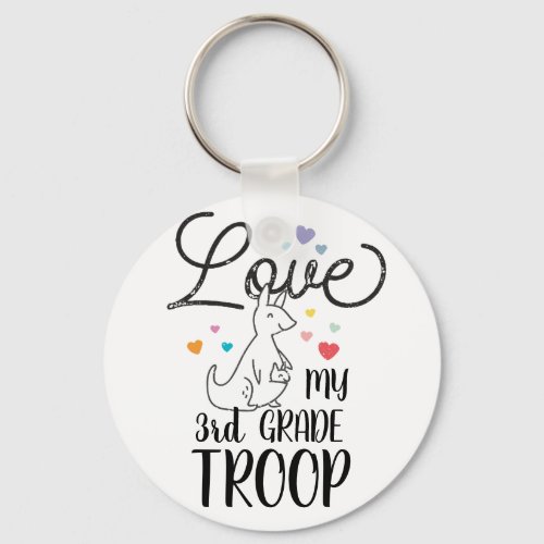 Custom Love My 3rd Grade Teacher Kangaroo Troup Keychain