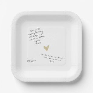 Custom Love Note Handwritten Typo-Personal Wedding Paper Plates