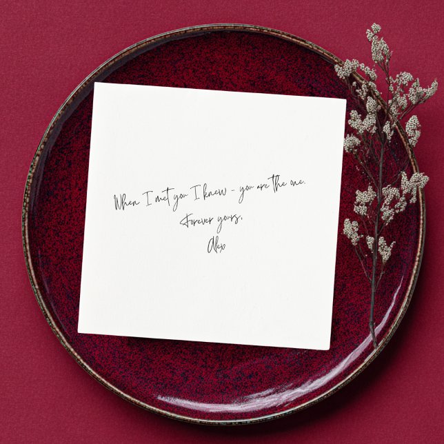 Custom Love Note Upload Your Own Handwriting Napkins (Creator Uploaded)